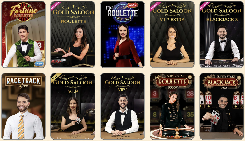 Live-Casino-Spiele Vegasino
